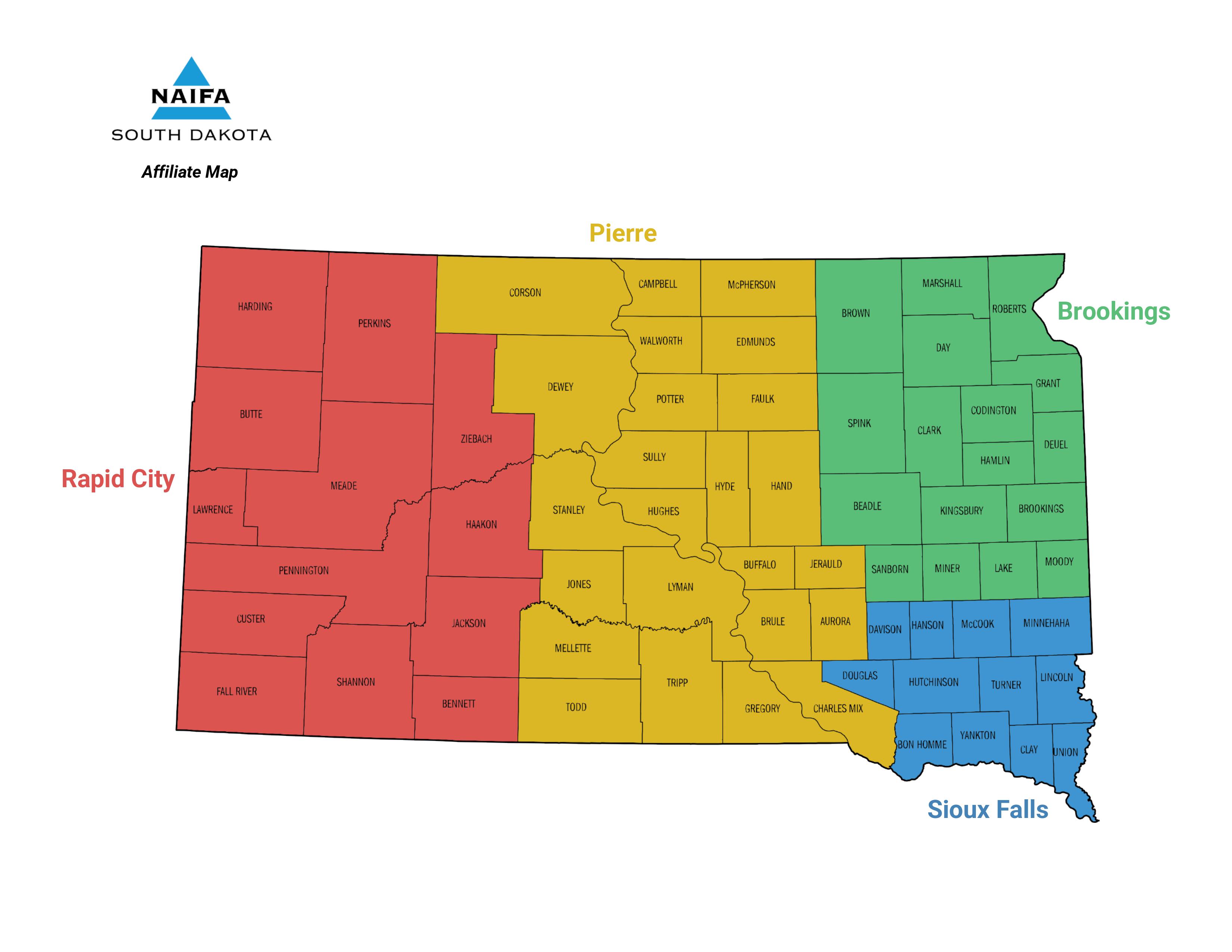 NAIFA-South Dakota Affiliate Map